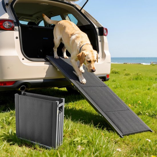 VEVOR Opvouwbare Hondenloopplank – 180x50,8 Cm – Antislip Oxford Oppervlak – Tot 113 Kg – Voor SUV En Vrachtwagen