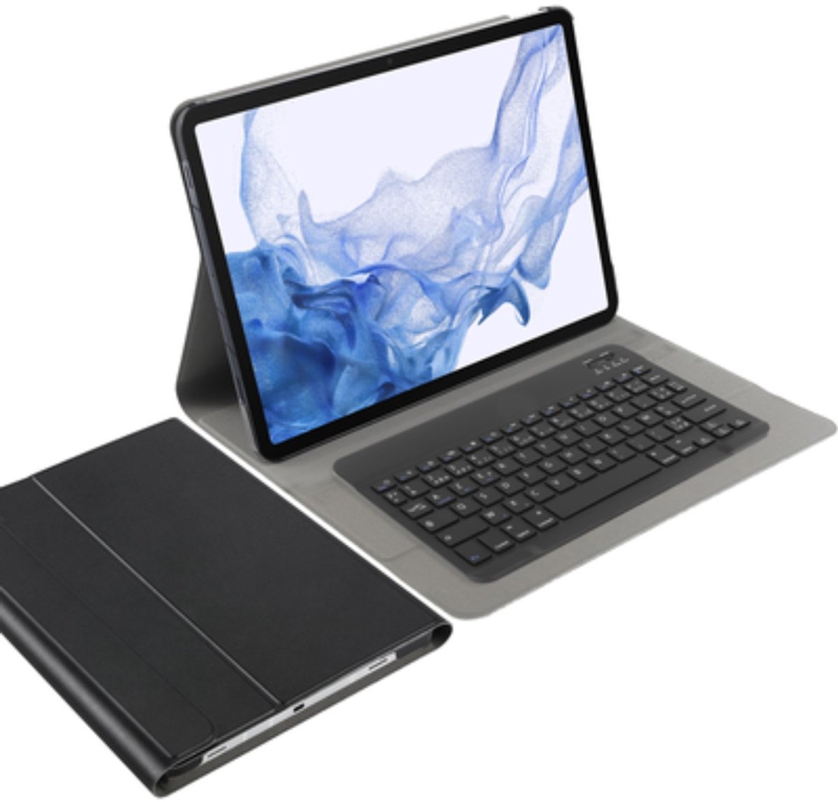 Just in Case tablet Hoes met Toetsenbord geschikt voor Samsung Galaxy Tab S10 Plus / Tab S9 FE Plus / Tab S9 Plus - QWERTZ Bluetooth Keyboard Case - Zwart