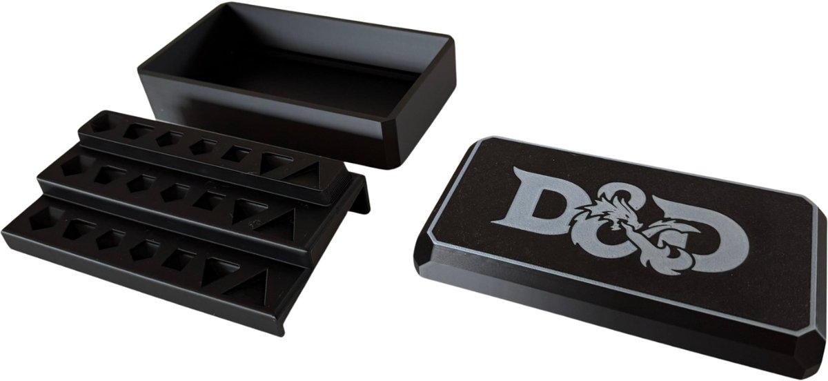 Lunar - D&D Dice Tray - Dobbelsteen Tray & Dice Box - Voor Dungeon & Dragons RPG - Zwart