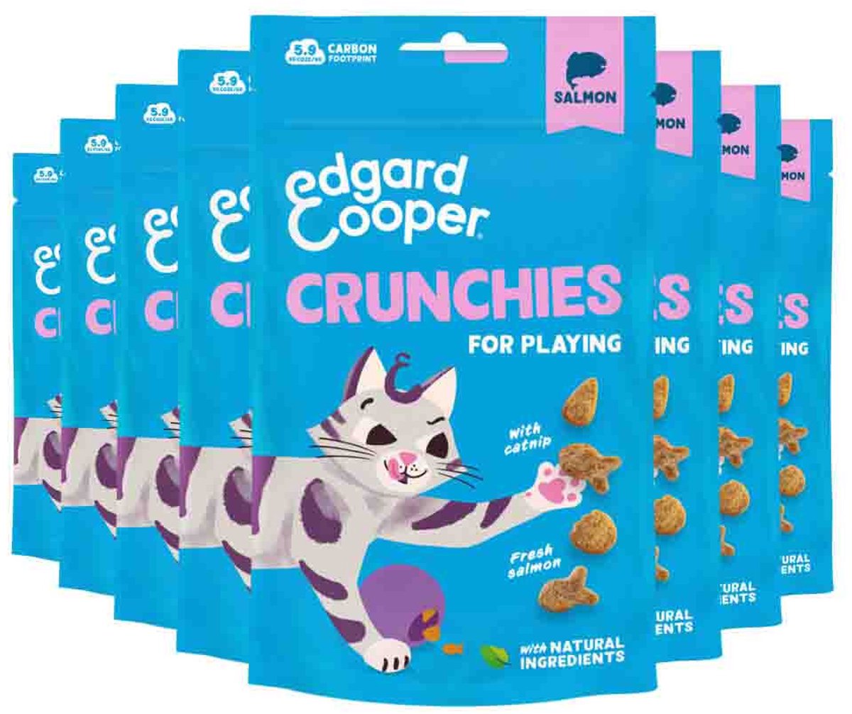 Edgard & Cooper Adult Crunchies Kattensnack Zalm - 8 x 50 gr - Voordeelverpakking