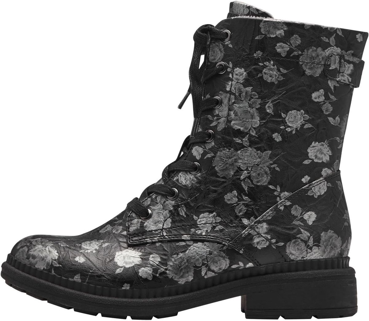 Modieuze Dames Enkellaars met Kantdetails - Comfortabele Platte Laars