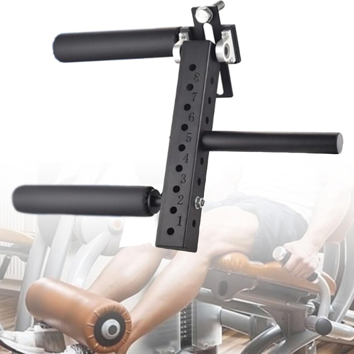 Beenmachine Opzetstuk - Leg Extension Curl - Kracht Training - Verstelbaar Schuim - 16/18/26mm - Zwart