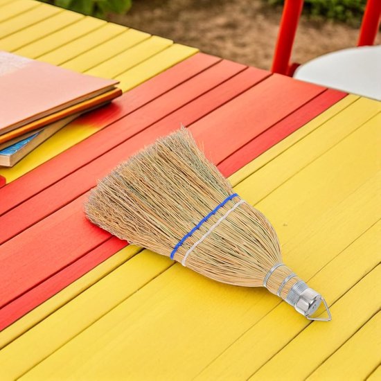Buitenbezem Klopbezem - Garagebezem Terrasbezem - Buiten Schoonmaken - Handgemaakt Van Stro - 30x14x3 cm - Lichtgeel — afbeelding 2
