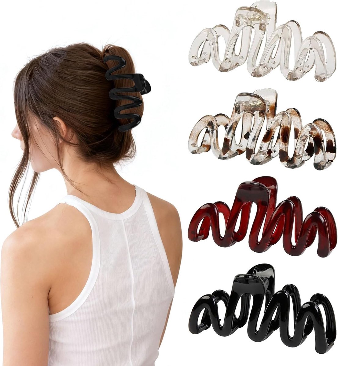 Haarspelden Dames - Grote Haarclip - Dik Haar Stijlen - Antislip Grip - 15 cm breed