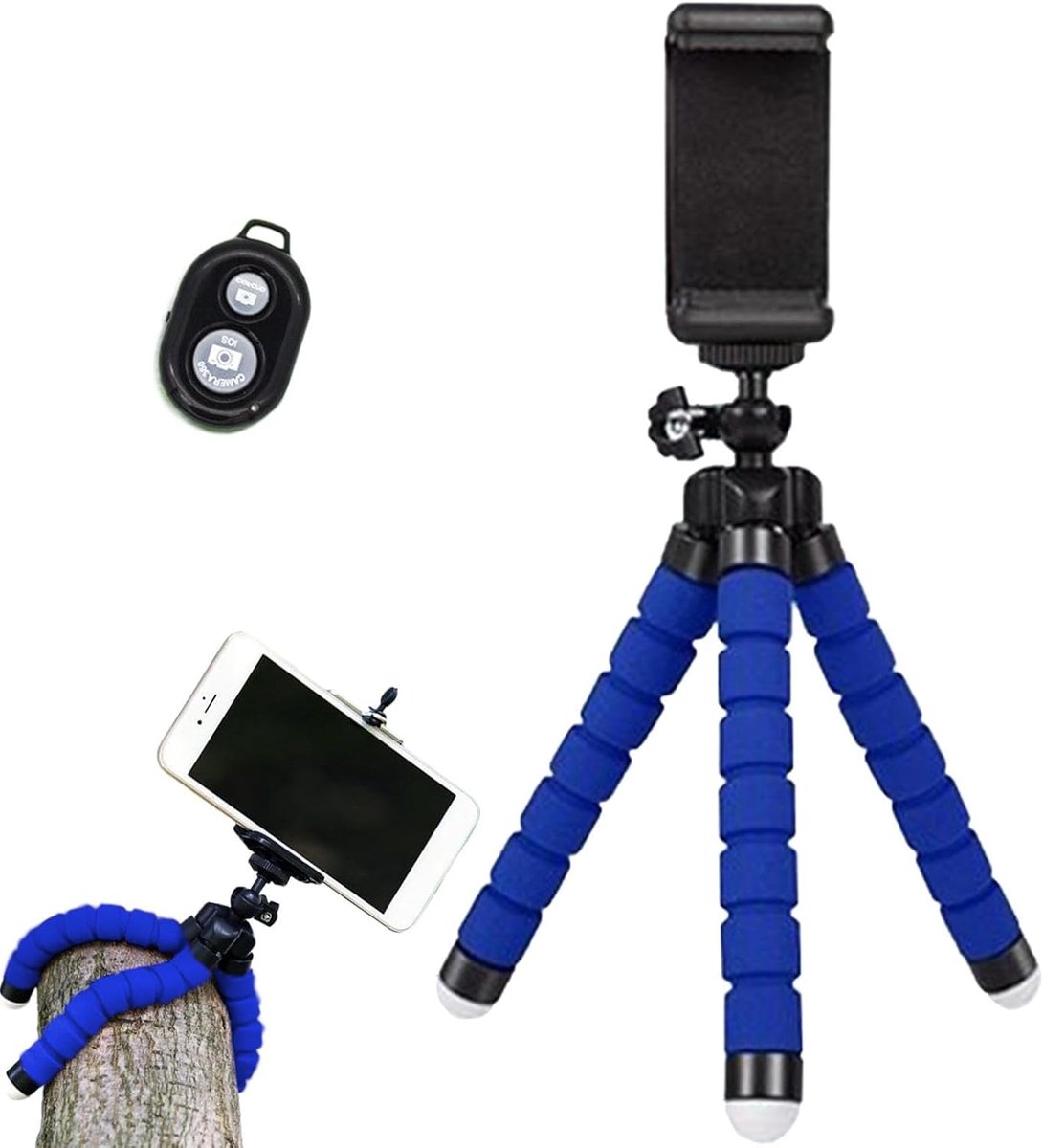 Flexibele telefoonstandaard - Octopus houder - Foto's maken - Buigzame poten - 17x4 cm
