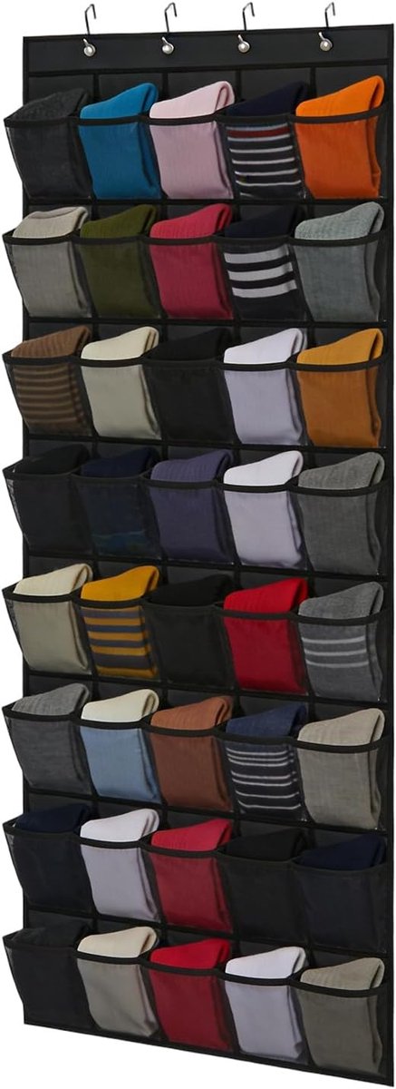 Hangende Schoenenkast - Deur Organizer - Ruimte Besparen - Opvouwbaar Ontwerp - 67x194cm - Zwart