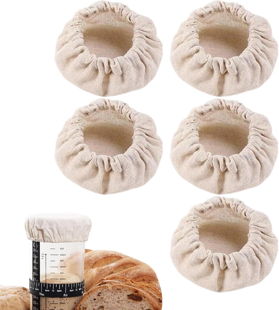Brood Afdekdoeken - Herbruikbare Bakdoeken - Brood Bakken - Multiformaat Set - 10 15 20 cm