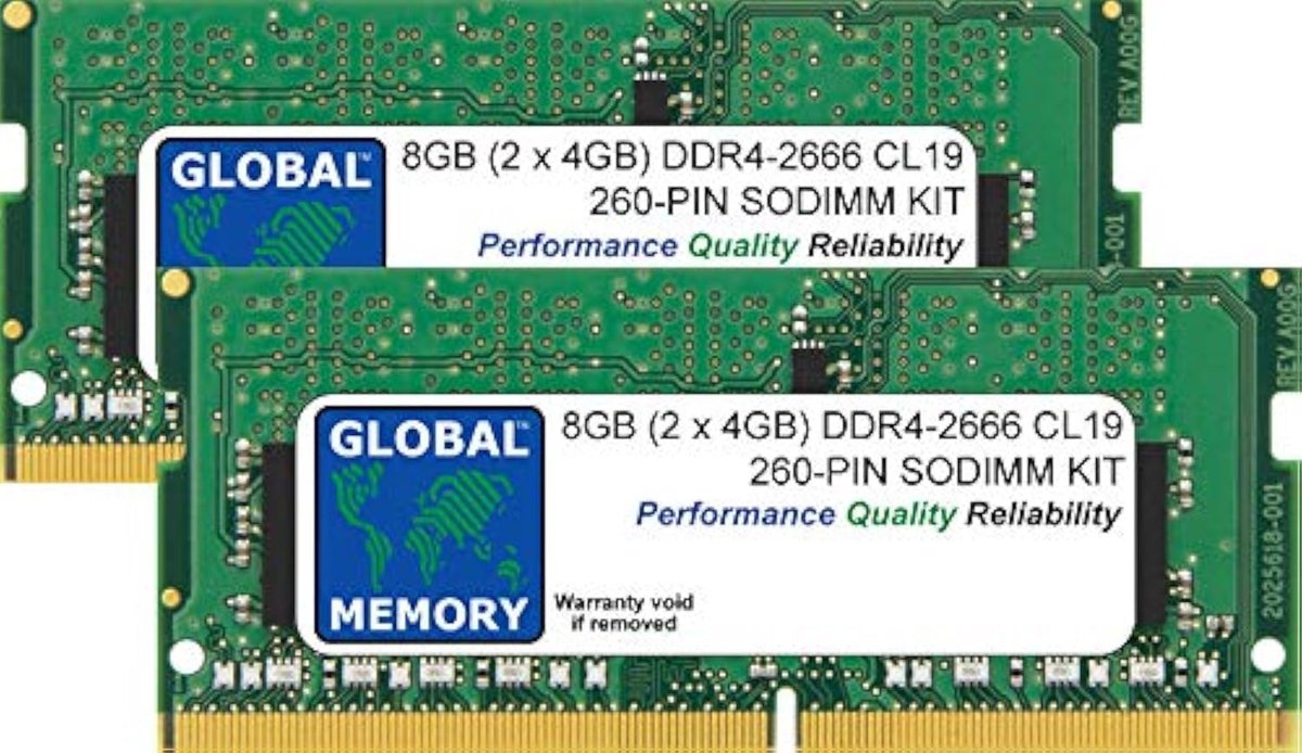 Geheugen RAM Kit - DDR4 SO-DIMM - Computer Upgrade - 8GB Kit 2x4GB - 2666MHz PC4-21300