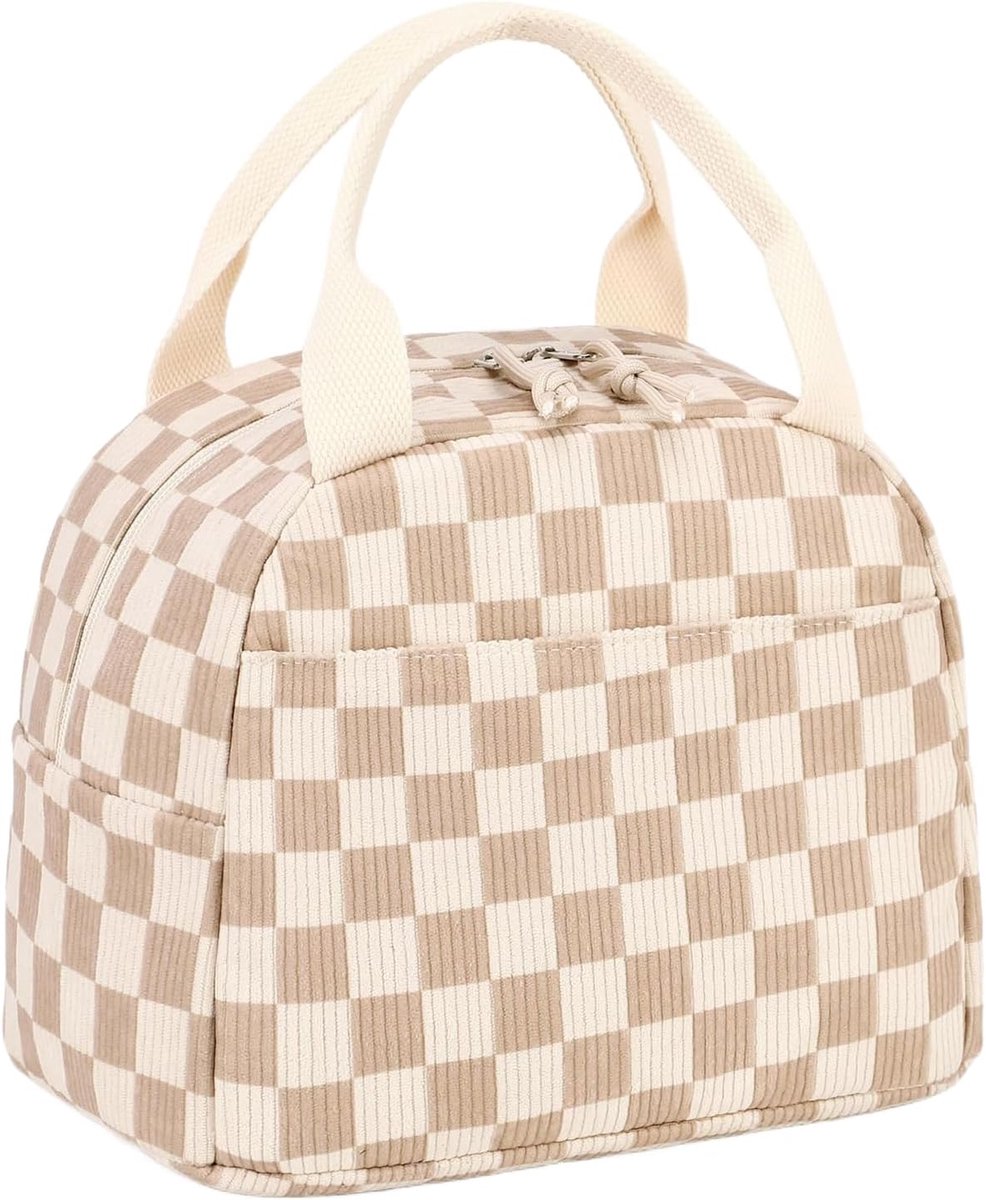 Corduroy Lunchtas - Geïsoleerde Lunchbox - Maaltijden Vers Houden - Morsbestendig Interieur - 25 x 20 x 17 cm - Rooster