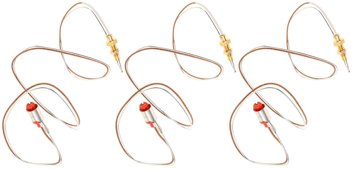 Thermokoppel Set - Vlamdetector Onderdeel - Gasapparaten Beveiligen - Hoge Temperatuurstabiliteit - 70 cm Lengte - Goud