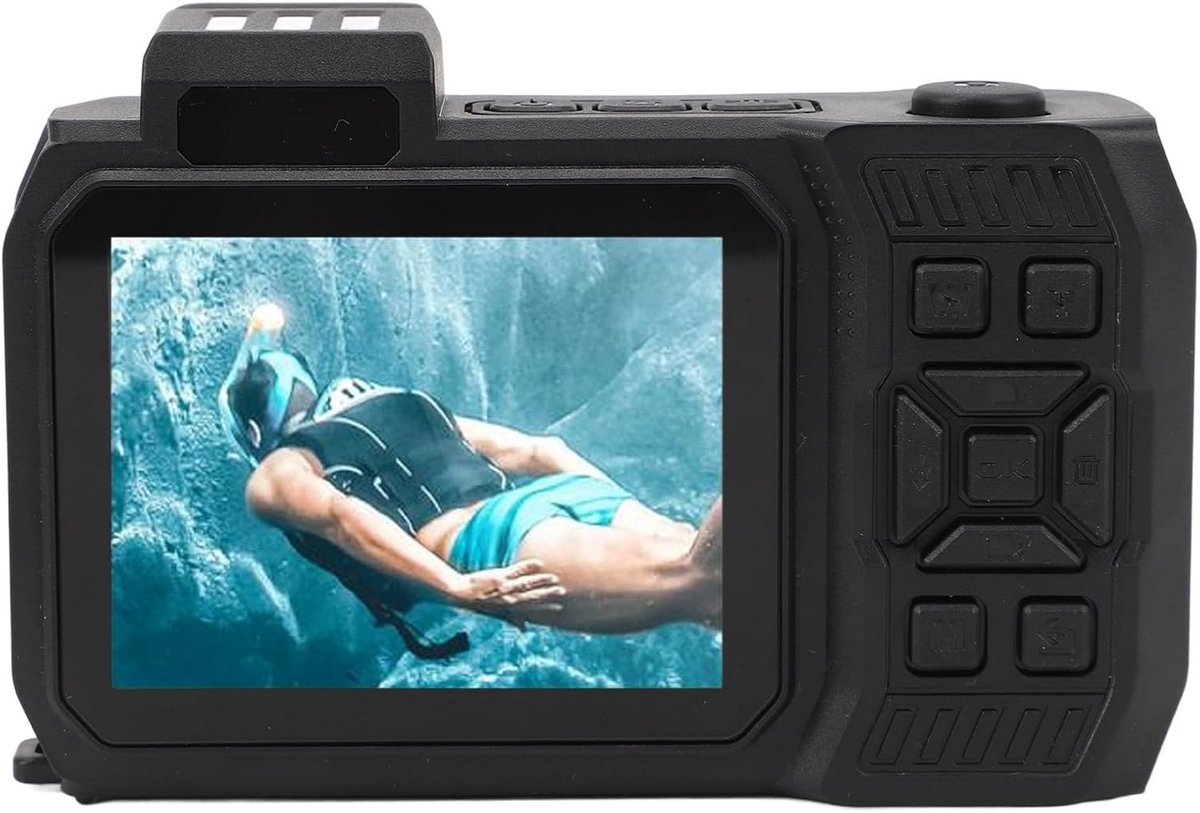 Onderwatercamera - Digitale Camera - Duiken En Snorkelen - Dubbel Scherm Autofocus - 4K 65MP - Oranje