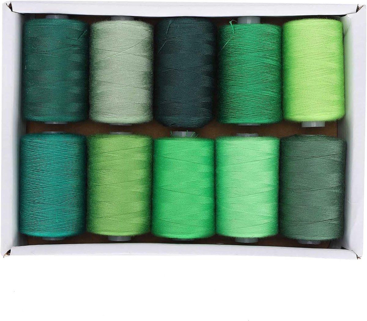 Naaigaren Set - Polyester Garen - Kleding Reparatie - 1000 Meter Spoel - 10 Rollen - Groen