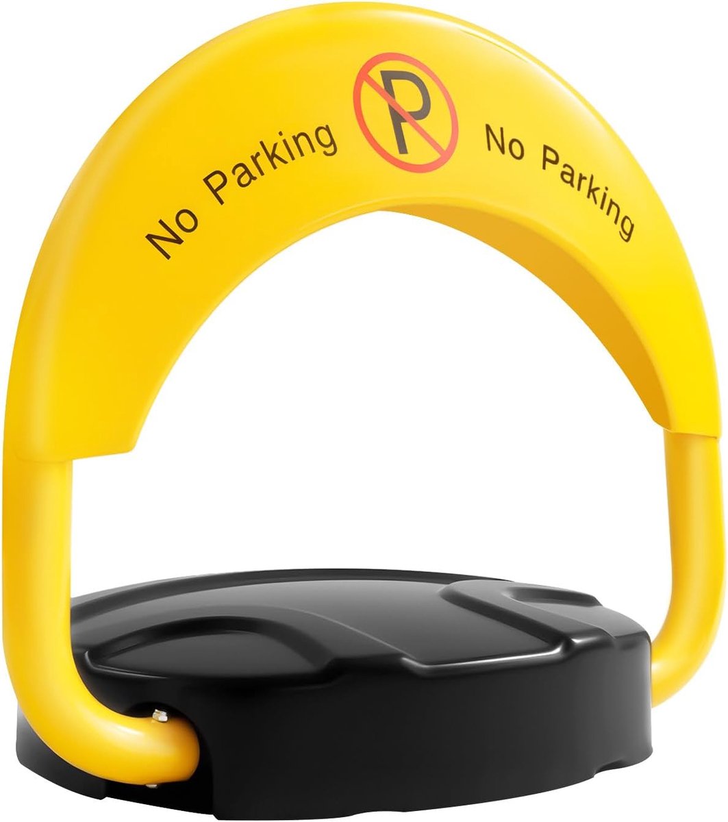 Automatisch Parkeer Slot - Parkeerbeugel Afstandsbediend - Parkeerplaats Beveiligen - 5 Ton Draagkracht - 45x40cm - Zwart Geel
