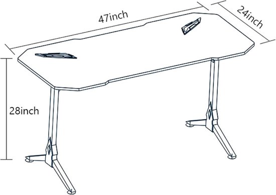 Gaming bureau - Computer tafel werkplek - Thuiswerken gamen studeren - Met LED verlichting - Roze — afbeelding 5