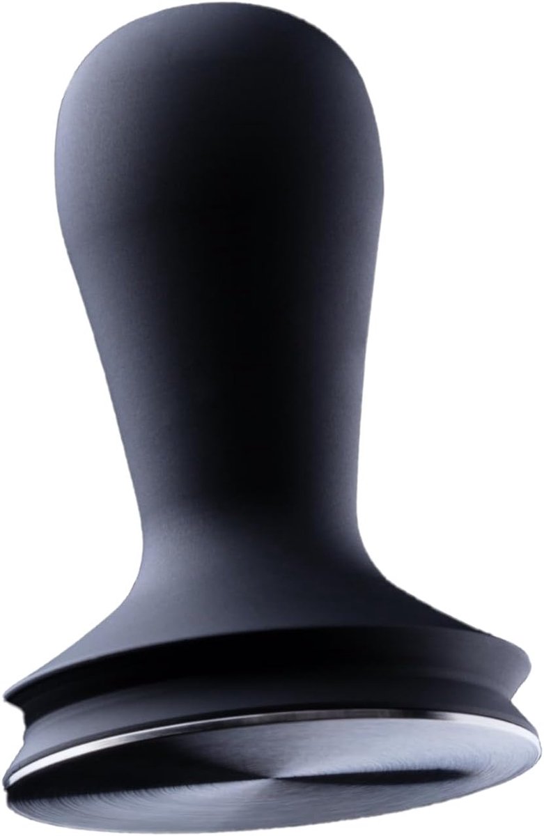 Espresso Tamper - Koffie Stamper - Perfect Espresso - Vlakke RVS Basis - 584 mm Diameter - Zwart