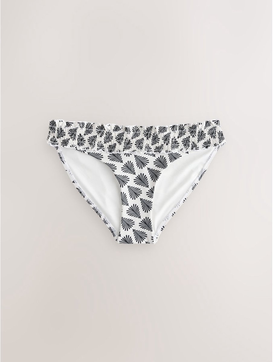 Next - Dames - Gerimpelde bikinislip met hoge taille - Crème