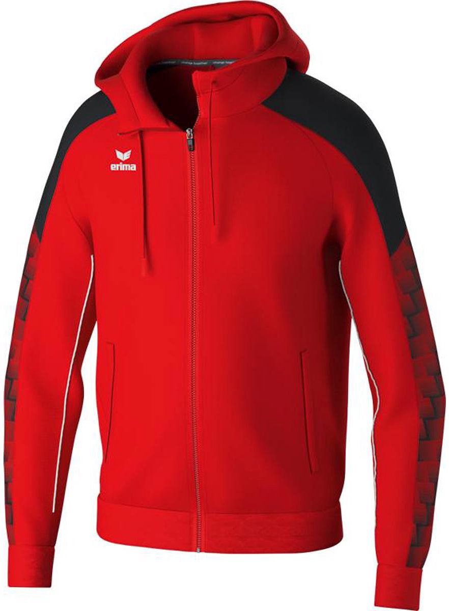 Erima Evo Star Trainingsjack Met Capuchon Kinderen - Rood / Zwart | Maat: 164