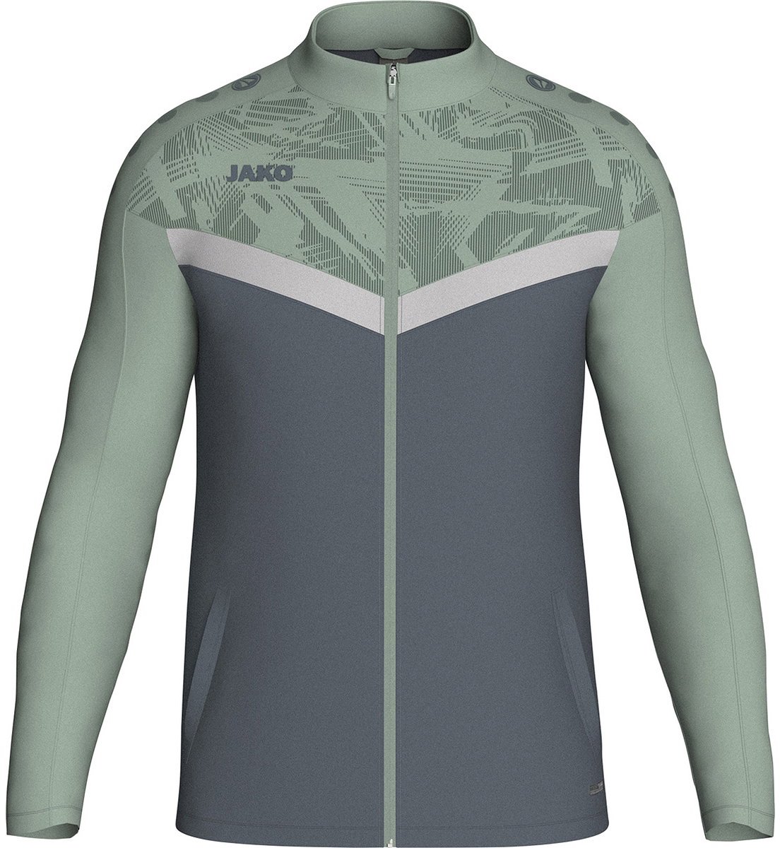 Jako Iconic Polyestervest Heren - Zachtgrijs / Mintgroen / Antra Light | Maat: 4XL
