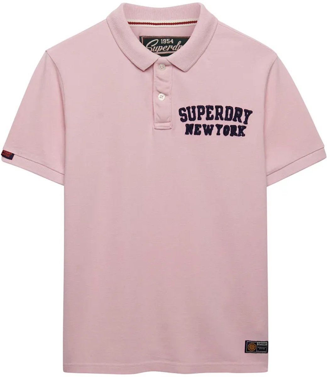 Superdry Vintage Athletic Korte Mouw Poloshirt XL Man Roze