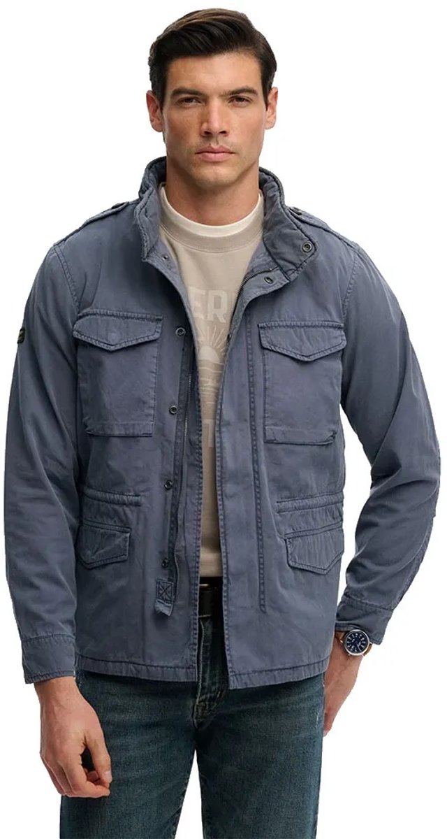 Superdry Cotton M65 Jas L Man Blauw