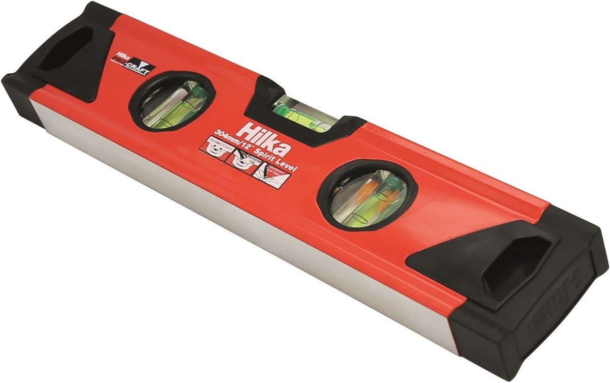 Waterpas - Meetgereedschap - Precisie meten - Aluminium frame schokbestendig - 300mm - Rood