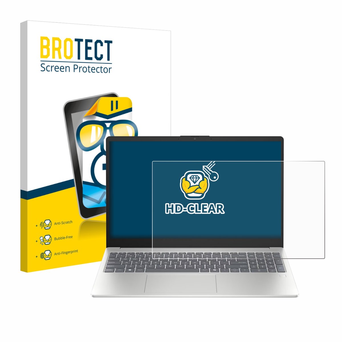 BROTECT - Screenprotector voor HP Laptop 15-fd0710ng - Folie Beschermfolie transparant