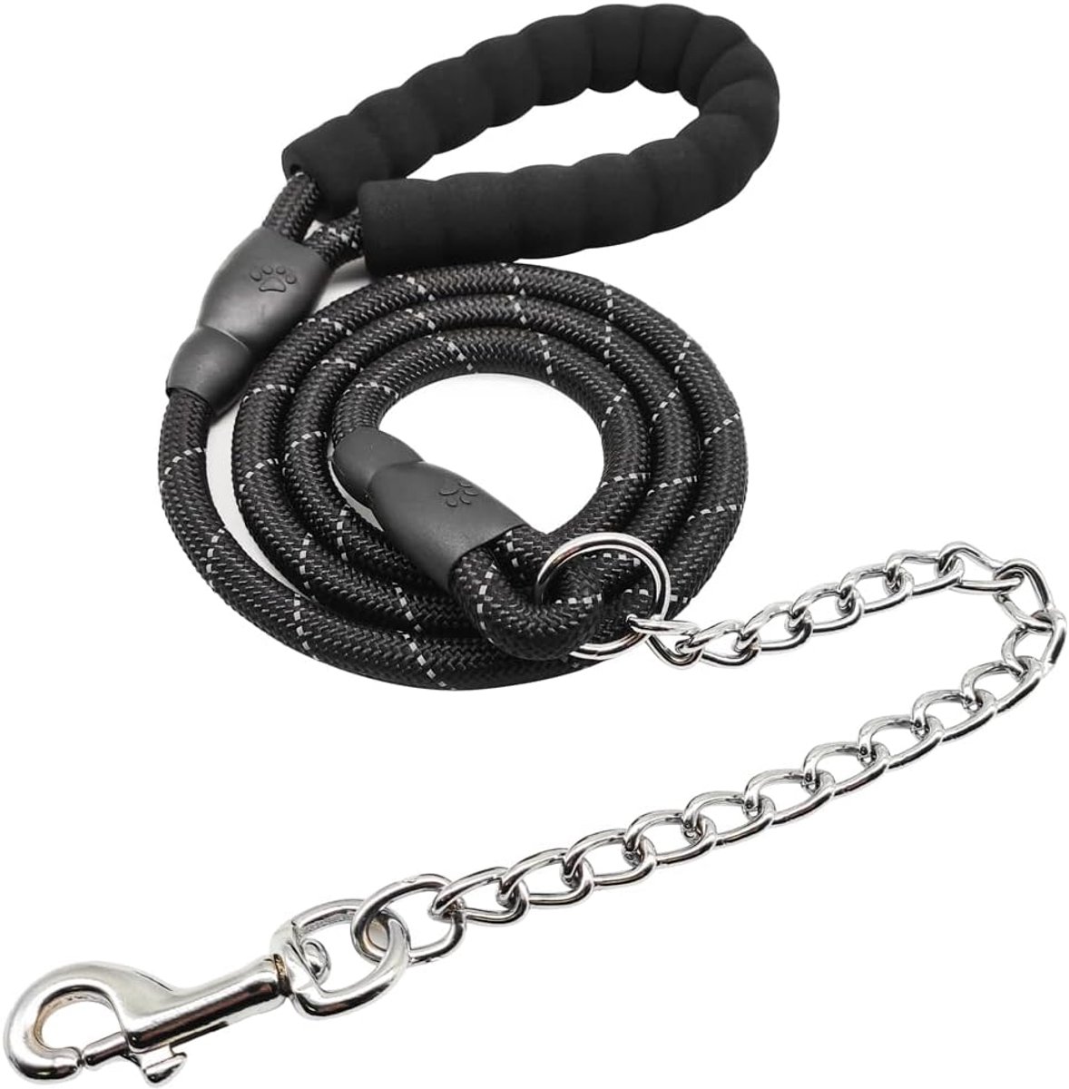 Hondenriem Touw - Anti-kauw Riem - Buiten Wandelen - Gevoerd Handvat - 6 Feet Lengte - Zwart