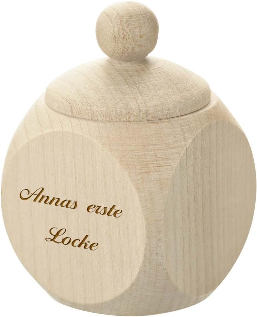 Houten Tandenbewaarder - Baby Doosje - Herinneringen Bewaren - Gegraveerd met Tekst - 40x40x60mm