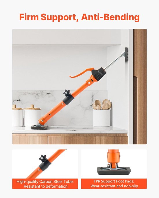 Steunstang Kastkrik - Telescopische Steunpaal - Kasten Monteren - Verstelbaar Tot 100kg - 40-60 cm - Oranje — afbeelding 3