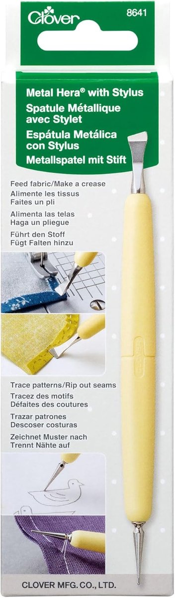 Metalen Hera Stylus - Naai Tool - Naaien Quilten Borduren - Twee Functionele Einden - Geel