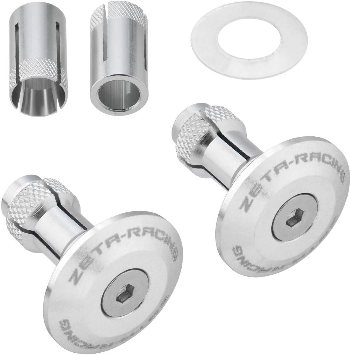 Stuurdoppen Set - Handvat Beschermers - Motorfiets Bescherming - Lichtgewicht Aluminium - 35mm Diameter - Zilver