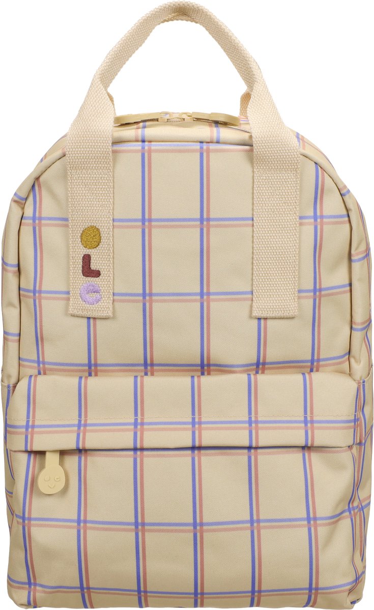 Ole rugzak tartan - vanilla - 35 cm