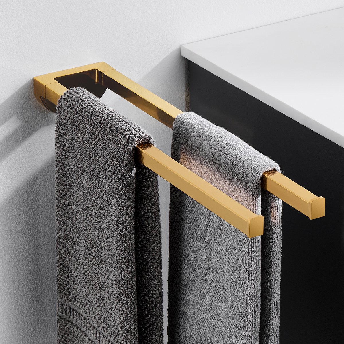 Auralum Max Dubbel Handdoekenrek - Goud - Geen Boren Nodig - Luxe Design - Voor Badkamer & Keuken