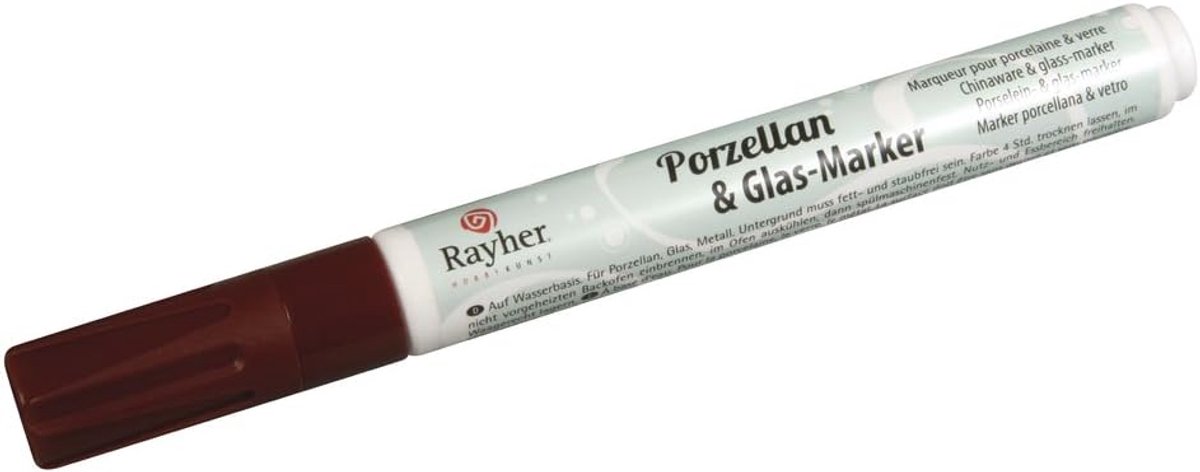 Porselein Glas Marker - Keramiek Stift - Decoreren Keramiek - Vaatwasmachinebestendig - 1-2 mm - Reebruin