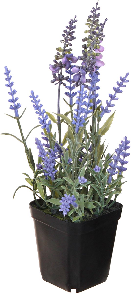 Viana Kunstmatige Lavendel in Pot Bloeiende Kunstplanten 25cm paars