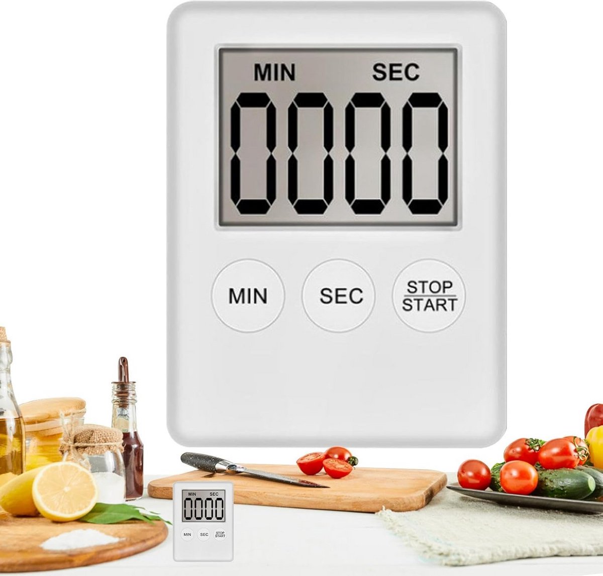 Digitale Keukentimer met Minuten- en Secondeninstelling en Magnetische Achterkant