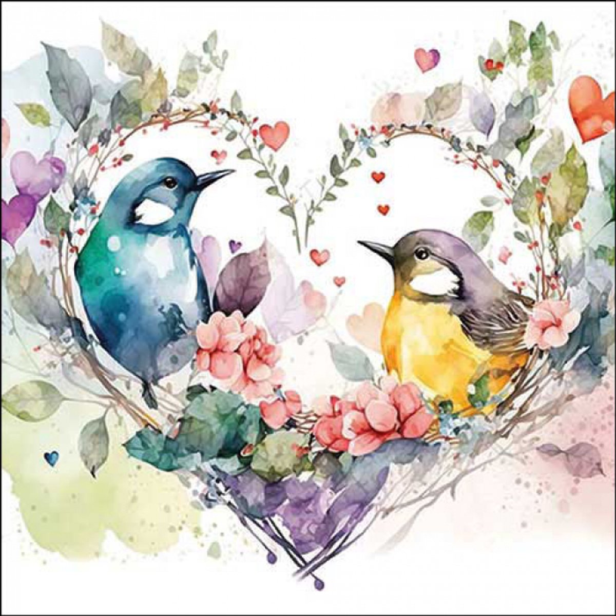 Ambiente Servetten Loving birds 33x33cm