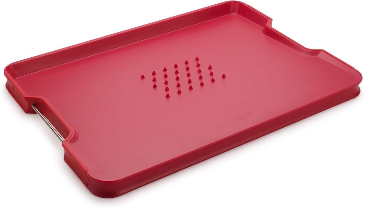 Multifunctionele Snijplank Groot met Antislip en Afdruiprand - Rood