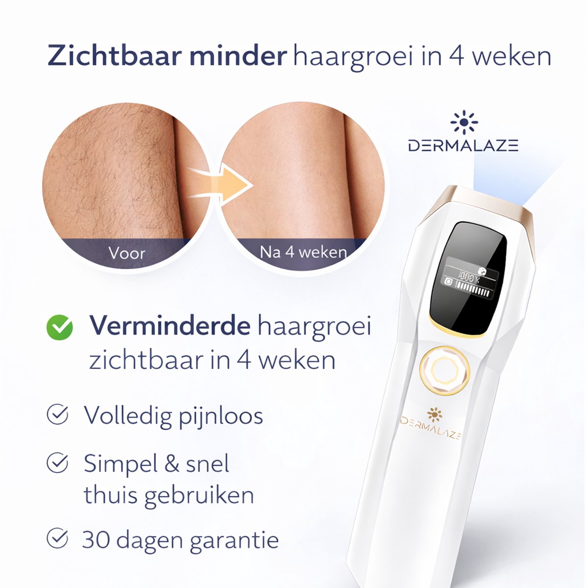 Dermalaze IPL Ontharingsapparaat - 1 miljoen flitsen voor thuisgebruik thumbnail 5