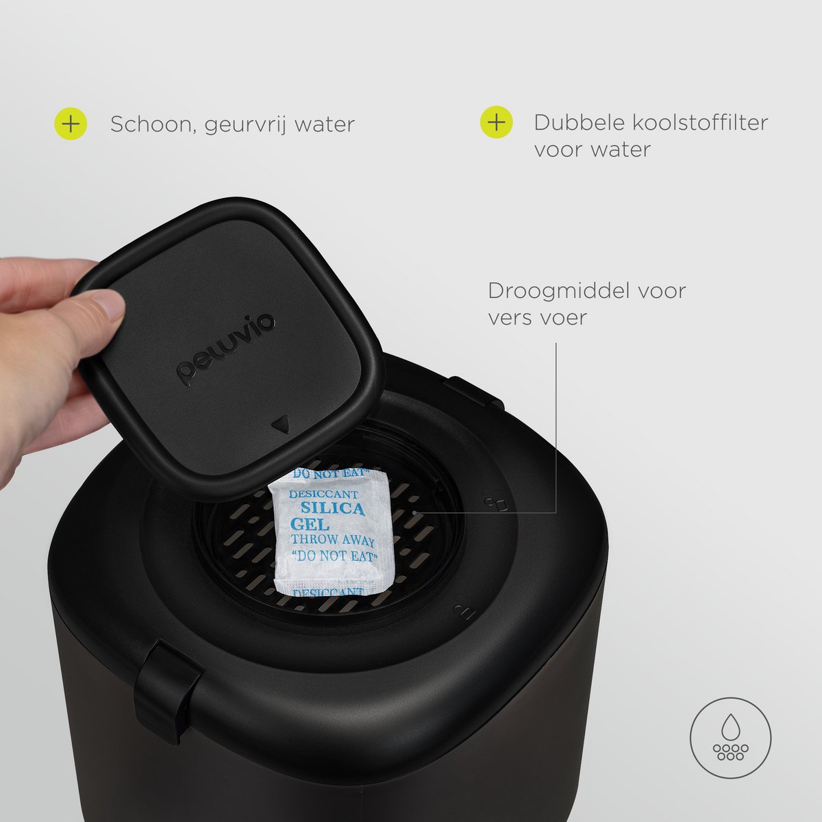 Peluvio Feast Voerdispenser met Camera & Drinkfontein – 4,5L Automatische voerbak kat met App – 3MP Night Vision – 2,5L Waterfontein met Filters – WiFi – 5 Maaltijden per Dag – RVS Bak – Noodvoeding op Batterij thumbnail 6