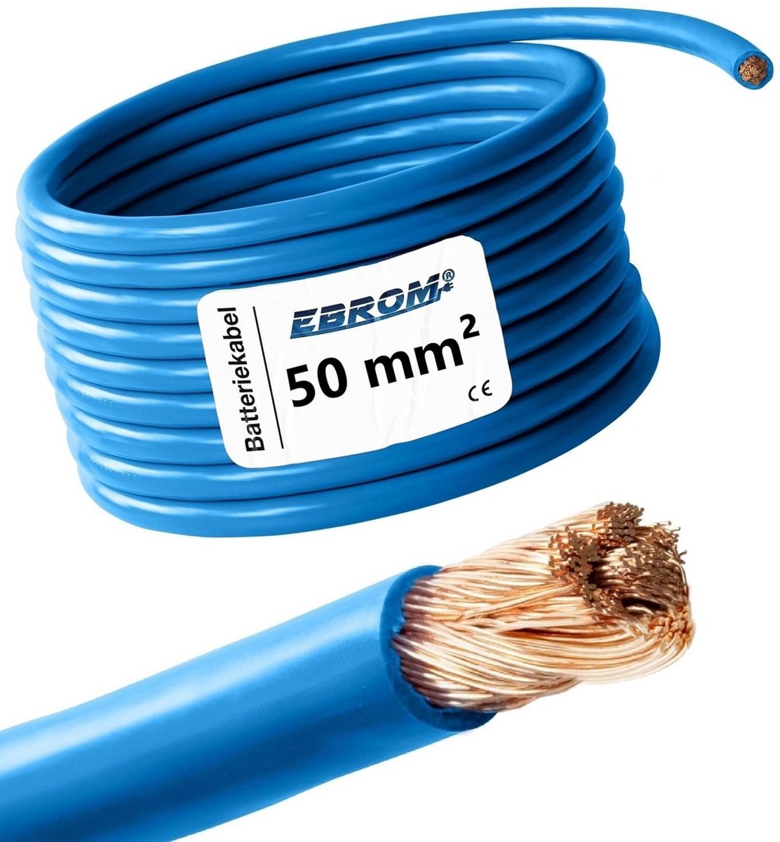 Flexibele Aderkabel Blauw H07V-K voor Batterijverbindingen Per Meter