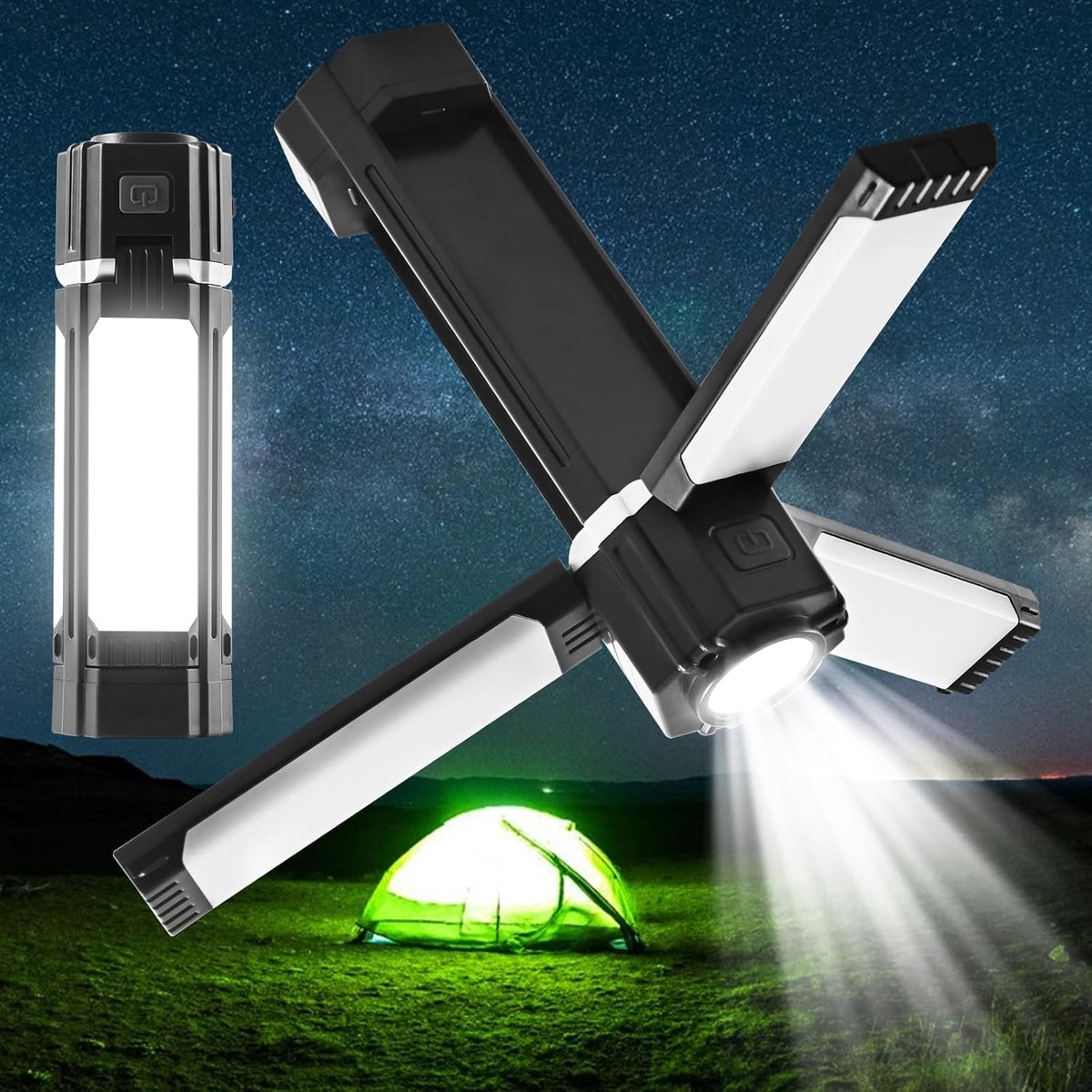 Opvouwbare kampeerlamp – 1500 lm – 3000 mAh powerbank – 5 standen – Waterdicht-Belle's product