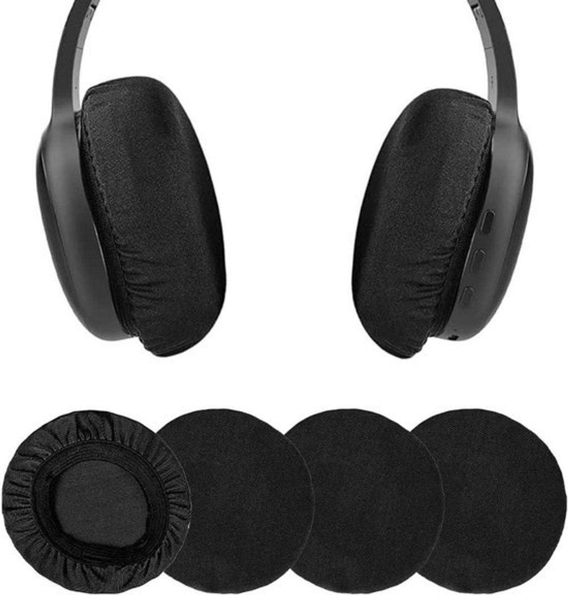 4 stuks rekbare wasbare hoofdtelefoonhoezen voor 6 tot 85 cm headset - zwart, bescherming tegen vuil