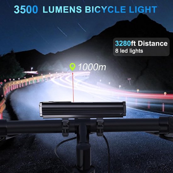 Ultraheldere 12.000 Lumen Fietsverlichting - Oplaadbare LED voor Nachtfietsen — afbeelding 4