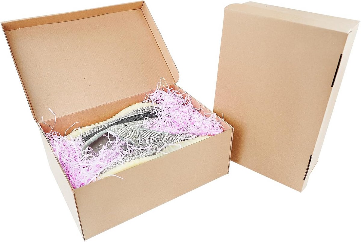 Karton Schoenendozen met Deksel - Multifunctionele Opbergdozen voor Thuis en Kantoor - Vouwbare Kartonnen Dozen - Cadeauverpakking (Set van 10)