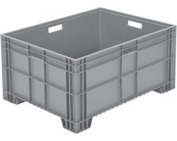Povag Euronorm stapelbak - Kunststof palletbox - 80x60x39 cm hoog - Grijs