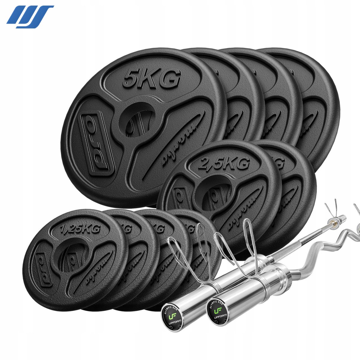 Marbo Sport - Olympische halterset - Olympic Barbell Set - 55 kg - Stangen en gewichten - Voor krachttraining en thuisgym en Home Gym – foto 2