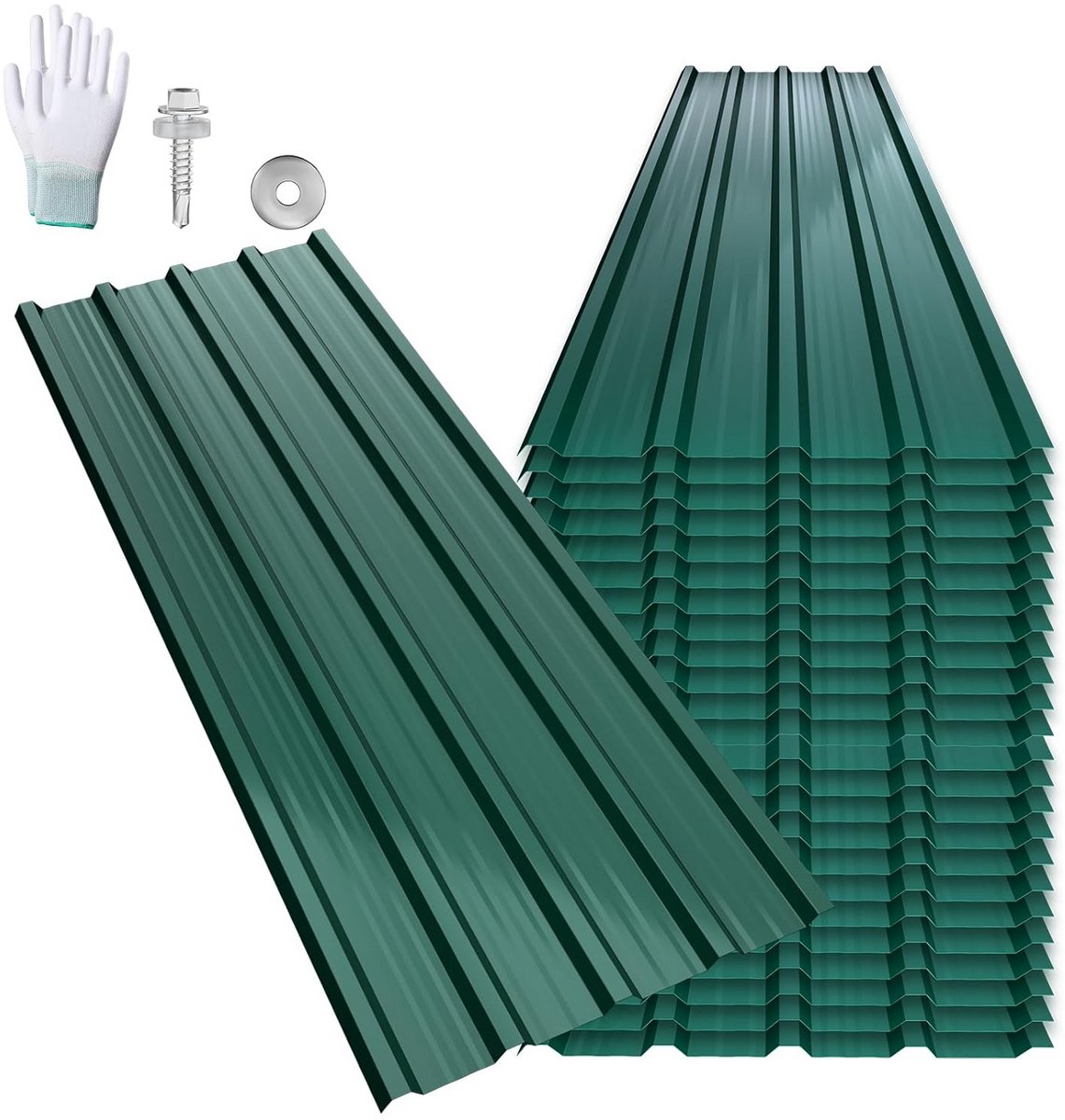 24 Stuks Trapeze Dakplaten Verzinkt Staal 14 m² voor Carport en Schuur