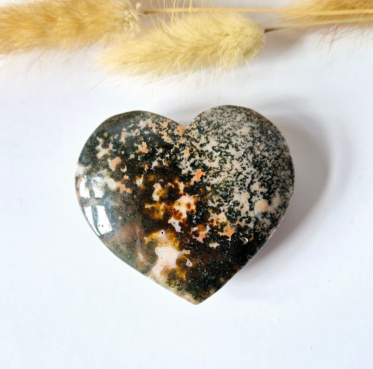 Moonlight Gemstones Druzy Rode Mosagaat Hart 6-8cm – #36 (perfect voor Valentijn) Edelsteen