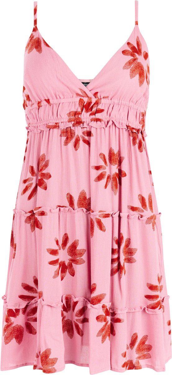 Protest PRTMarge Mini-jurk Dames Normale pasvorm Knielengte Spaghetti bandjes Roze